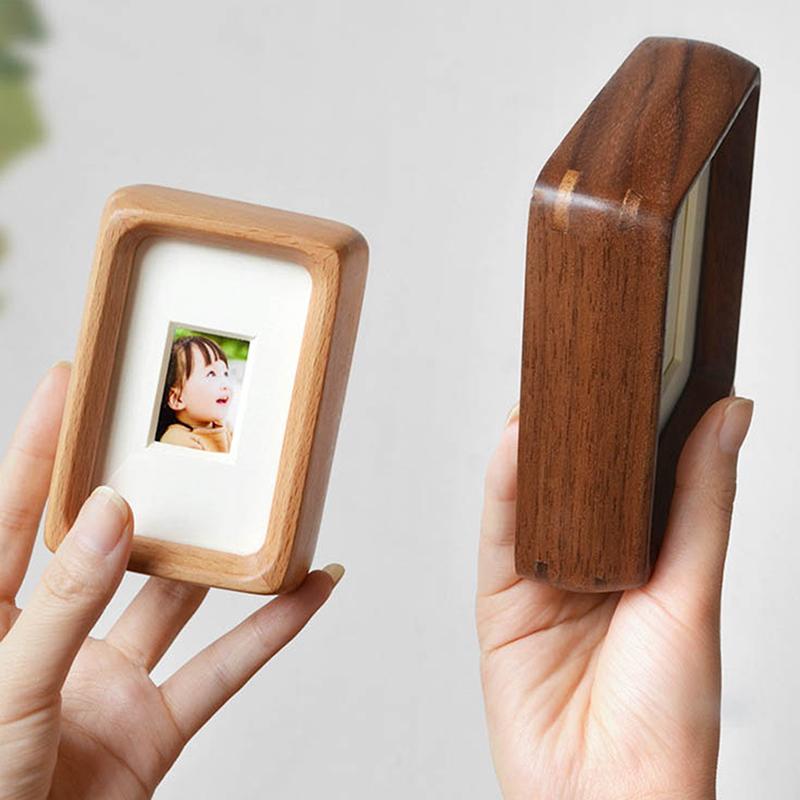 Фоторамка, гладкая круглая фоторамка из массива дерева, отображение фотографий