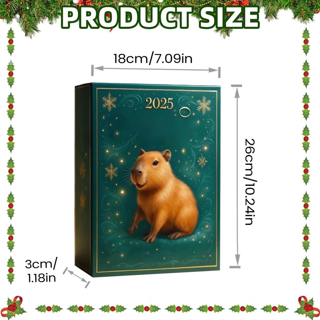 24 Days Christmas Countdown Calendar  Capybara 2D Acrylic  Capybara Ornament Countdown Calendar for Home Christmas Tree Car