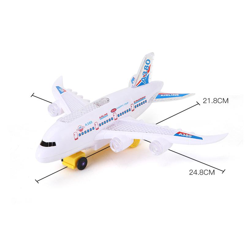 Electronic Aeroplane Toy with Music & Light Airplane Toy Electric Detachable Plane Toys Autopilot Automatic Obstacle Avoidance