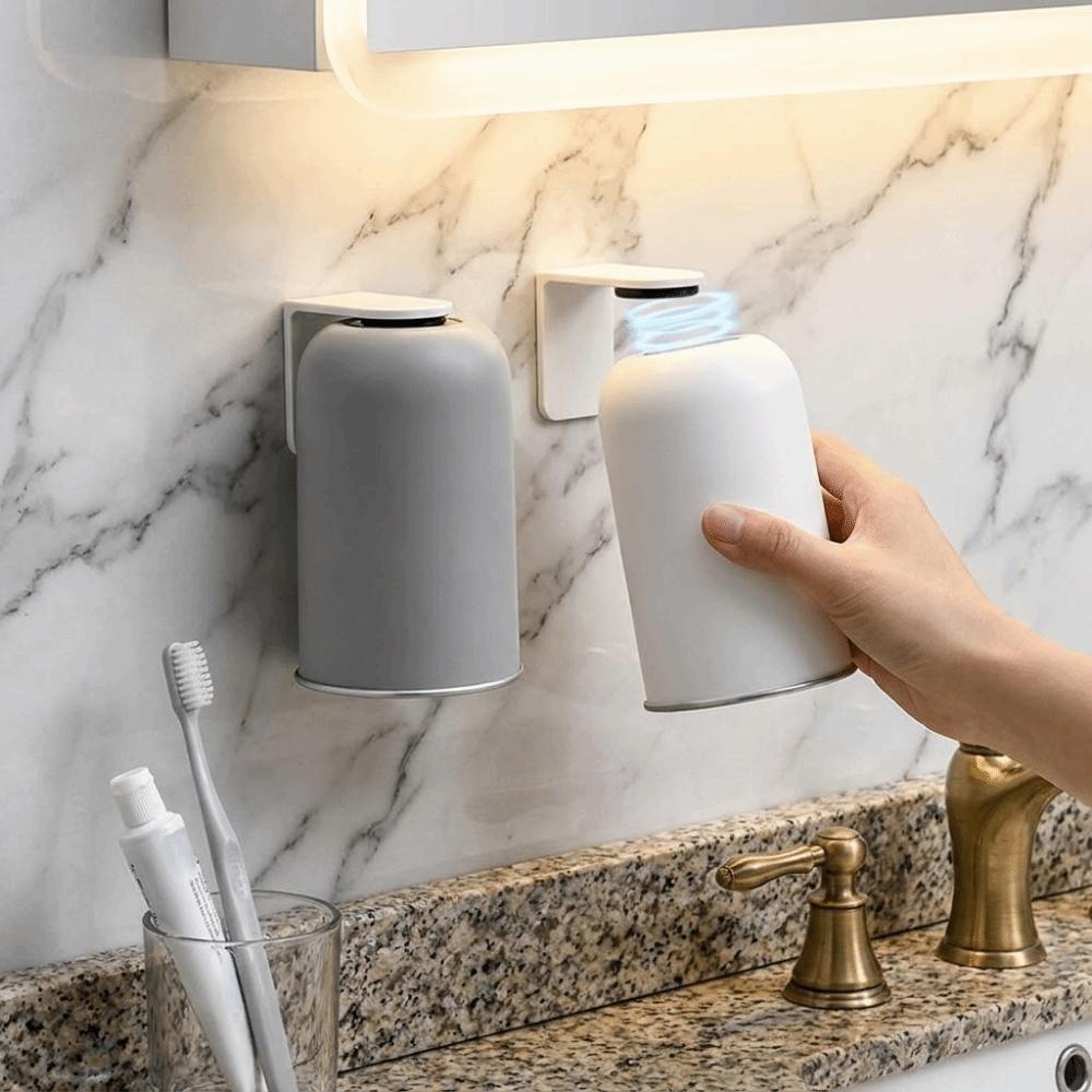 Multifunctional Magnetic Toothbrush Cup Durable Stainless Steel Washing Cup Practical Family Couple Bathroom Daily Water Cup