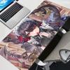 Игровой коврик для мышиБольшой коврик для стола Нескользящий Прошитые края Черно-белый Девушка-горничная Аниме Девушка Печать Коврик для клавиатуры для геймера Домашний офис