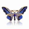 Брошь-бабочка со стразами, эмалированная, из сплава, булавка для женской одежды