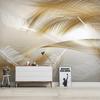 Modern Wallpaper 3d Golden Feather Abstract Lines Wall Mural Living Room Sofa Bedroom 3d Mural Home Decor