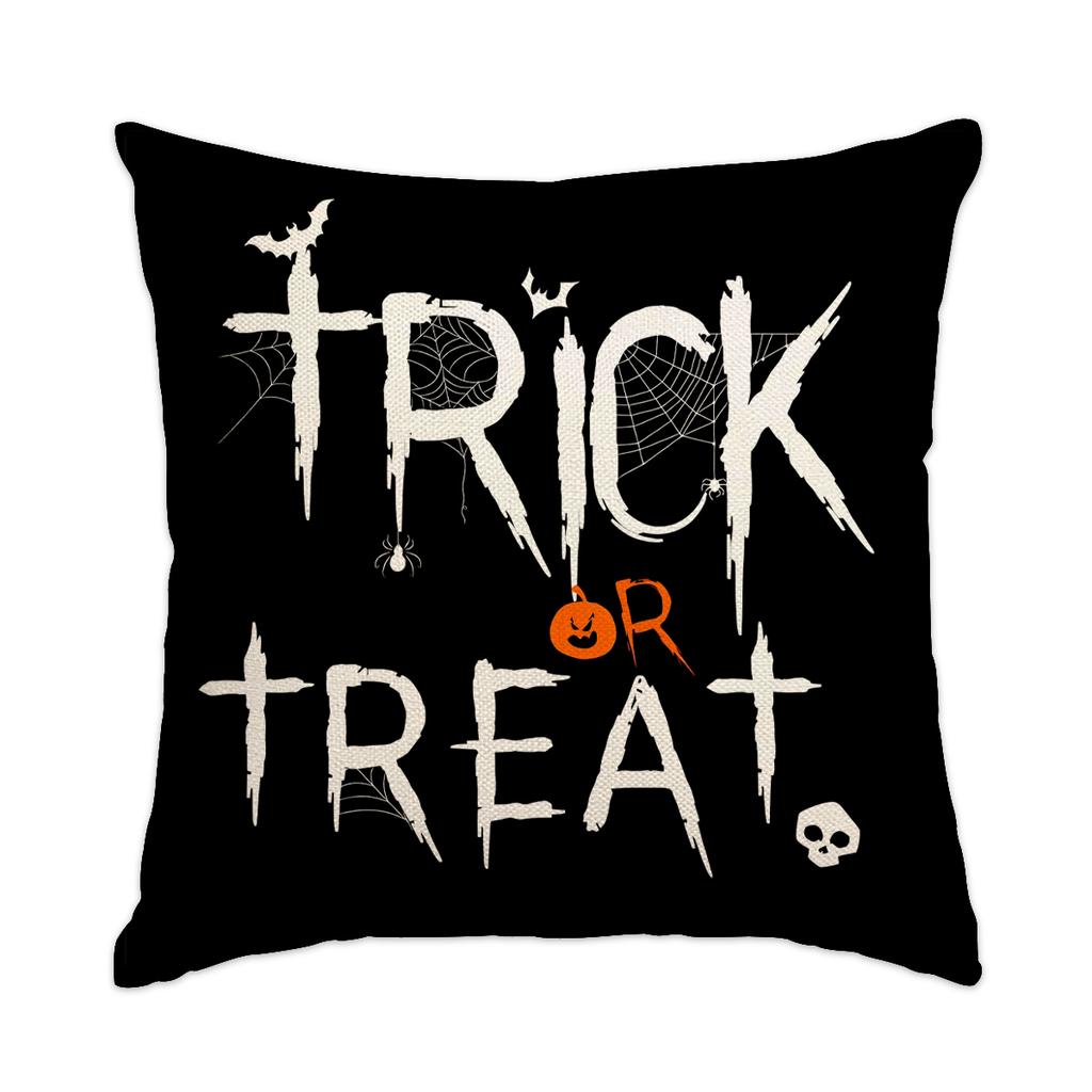 1/4 Piece Halloween Happy Pillow Cover, Horror Ghost, Bat Print Cushion Cover, Mischief Or Trick On Halloween Sofa Cushion Cover