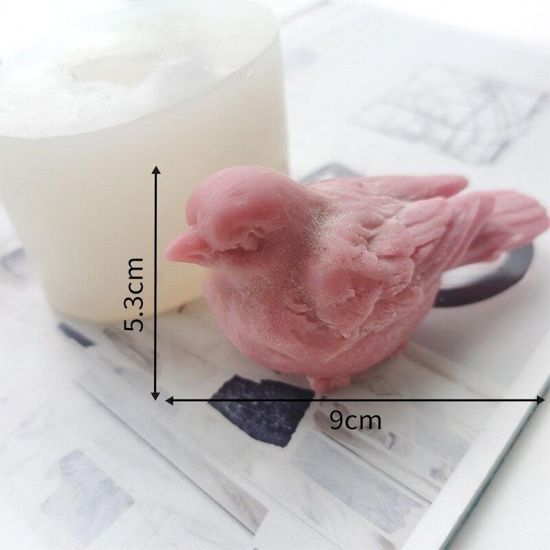 3D силиконовая форма для воробья и птицы для изготовления свечей, мыла, форма птицы, форма для торта, соли, скульптура, шоколадная форма, смола, ароматические формы, декор для торта