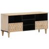 VidaXL TV Stand 100x33x46 Cm Solid Mango Wood, TV Stand, Media Cabinet, Hi-fi Cabinet, TV Unit, Multimedia Cabinet, 358266
