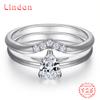 Классическое кольцо Lindon из стерлингового серебра 925 пробы с цирконом, женские украшения, свадебное обещание, подарок для вечеринки