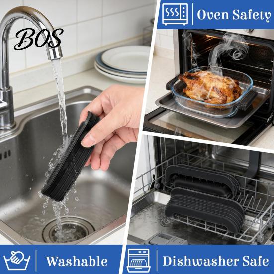 Safe Grip for Glass Air Fryer 2PCS Silicone Handle Cover, Non-Slip Heat Resistant Protector, Thermal Protection Food Grade Cover Cooking Sleeve,