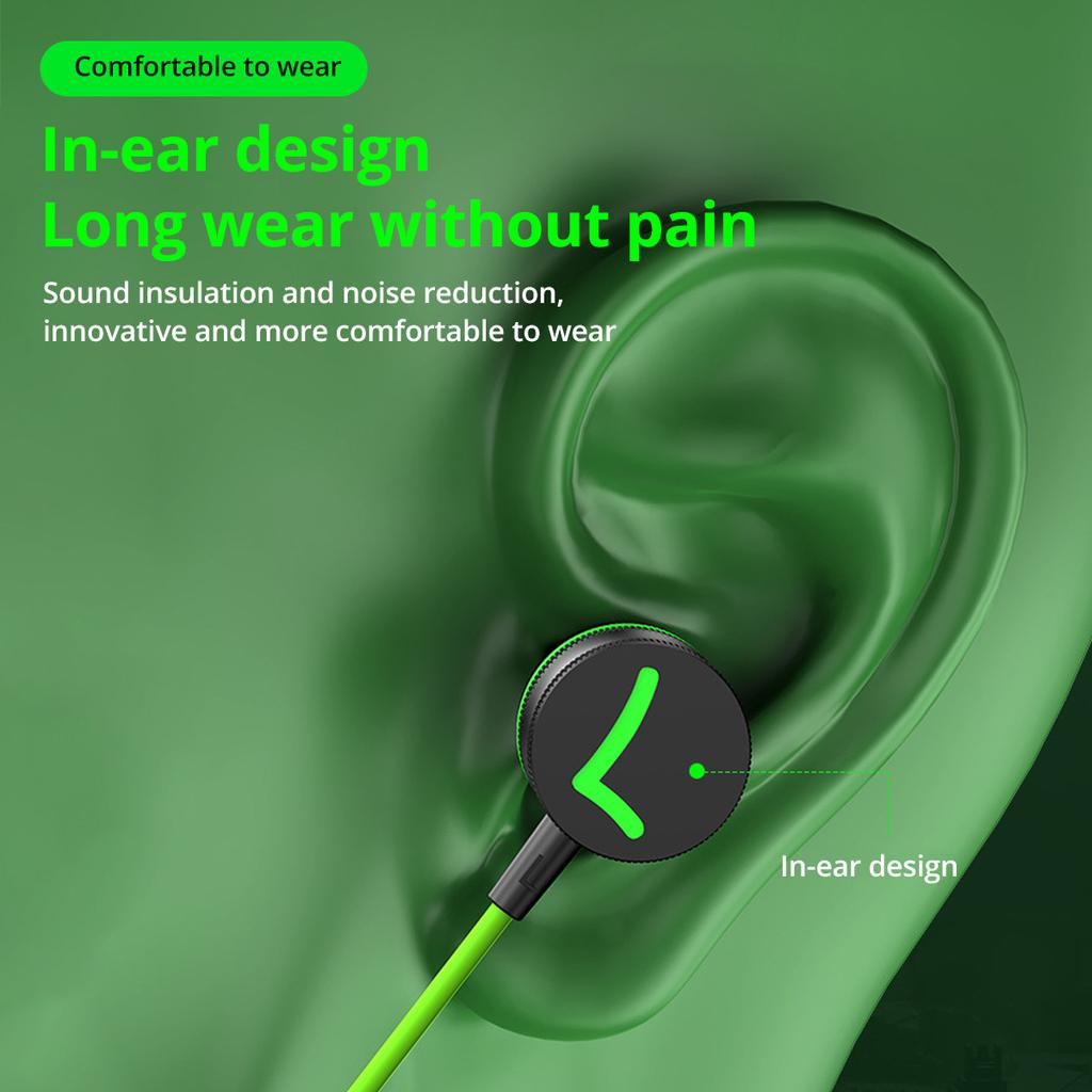 FONKEN Type C 3.5mm L Jack Magnetic Gaming Wired Earphones Hifi Sound Noise Reduction In Ear Headset With Mic Earbud For Xiaomi Huawei