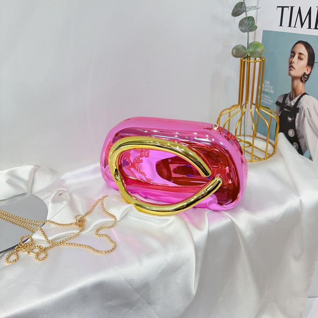 Трендовый классический круглый клатч-бокс, вечерняя сумка, акриловая сумка, винтажная металлическая ручка, кроссбоди на одно плечо