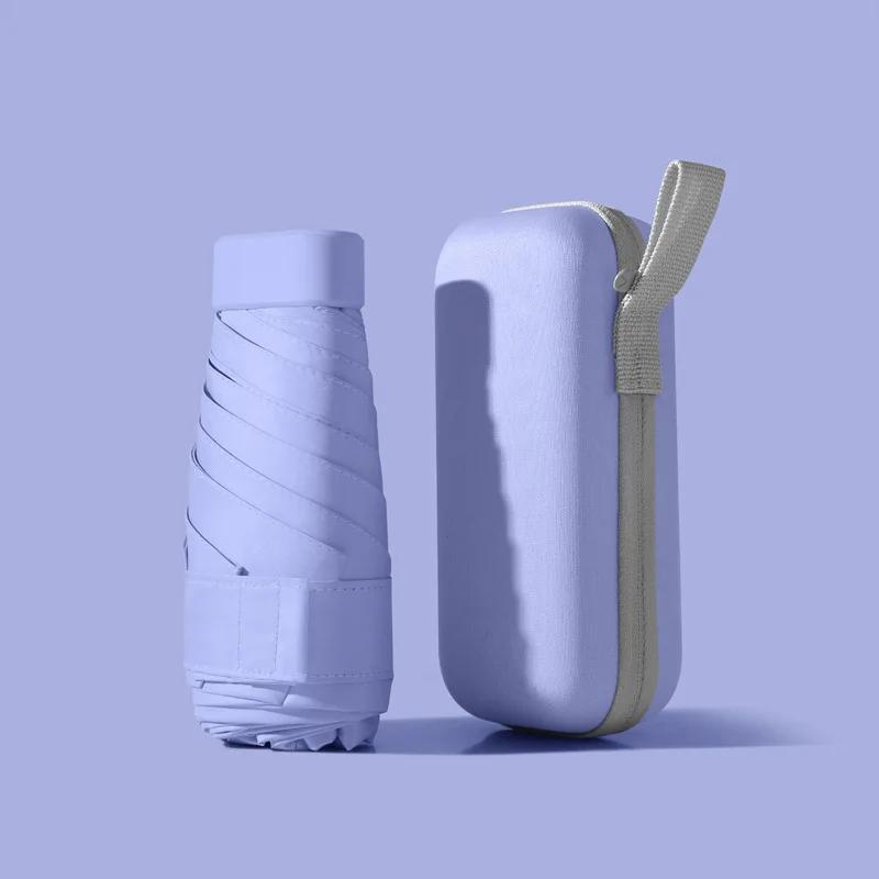 Мини складной солнцезащитный зонт для женщин, солнцезащитный козырек от солнца и ультрафиолета, небольшой портативный карманный зонтик от дождя и солнца