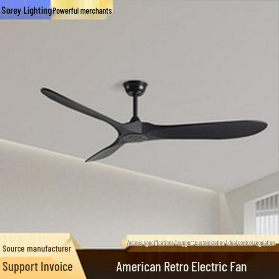 52" Retro Industrial Ceiling Fan for Living Room, Dining Room, or Office - No Light