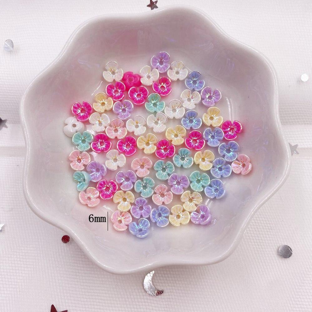 50 шт. 6 мм мини красочные 3D цветы дизайн ногтей со стразами 1 отверстие пуговицы аппликации альбом для скрапбукинга DIY маникюрные аксессуары украшения