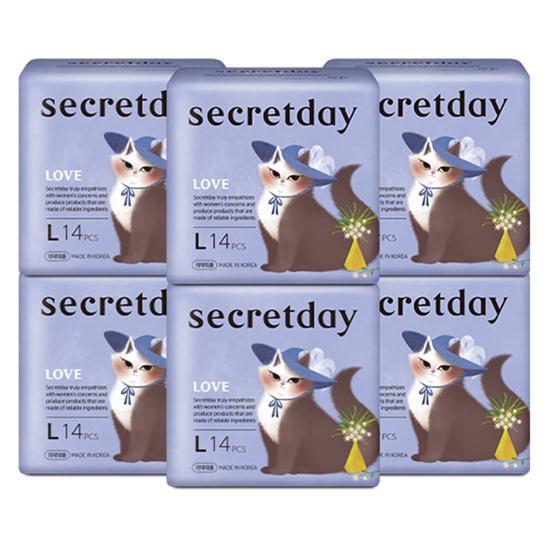 Гигиенические прокладки Secret Day Love, 6 шт., 7 видов, выберите 1 (Лайнер/Длинный лайнер/Маленький/Средний/Большой/Ночной/Сверхдлинный)