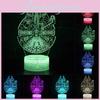 Star Wars Death Star Millennium Falcon 3d Led Night Light With Touch And Remote Control For Home Decor