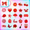 100 Small Size 4cm Red and Black Mixed Match VSCO Stickers Small Fresh Ins Style Series