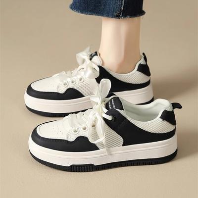 Туфли на толстой подошве женские весна-осень 2025 новые нишевые оригинальные белые туфли студенческие универсальные повседневные туфли