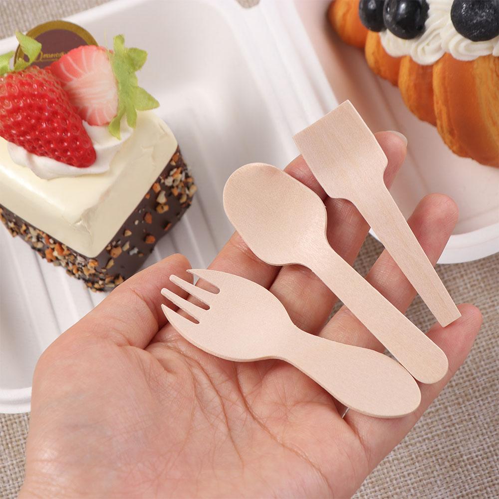 100pcs Disposable Dessert Spoons Eco-friendly Yogurt Spoon Tasting Spoon Ice Cream Shovel  Summer