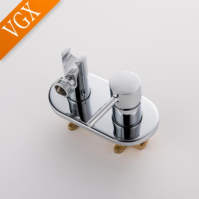 VGX Brass Bidet Faucet Set Handheld Ducha Higienica Hot Cold Toilet Crane Women Washer Bathroom Shattaf Sprayer Hygienic Shower