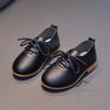 Spring new low-top princess shoes for boys and girls, new British-style lace-up single shoes, black leather shoes for students