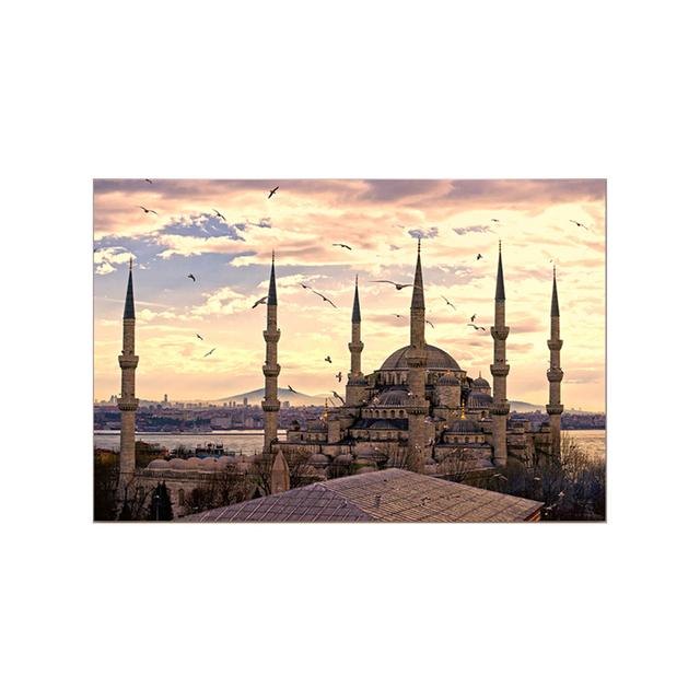 Мусульманская мечеть, закат, городской пейзаж, ночная сцена, холст, живопись, постеры, принты, настенные картины, пейзаж для гостиной, декор для офисной комнаты, без рамки