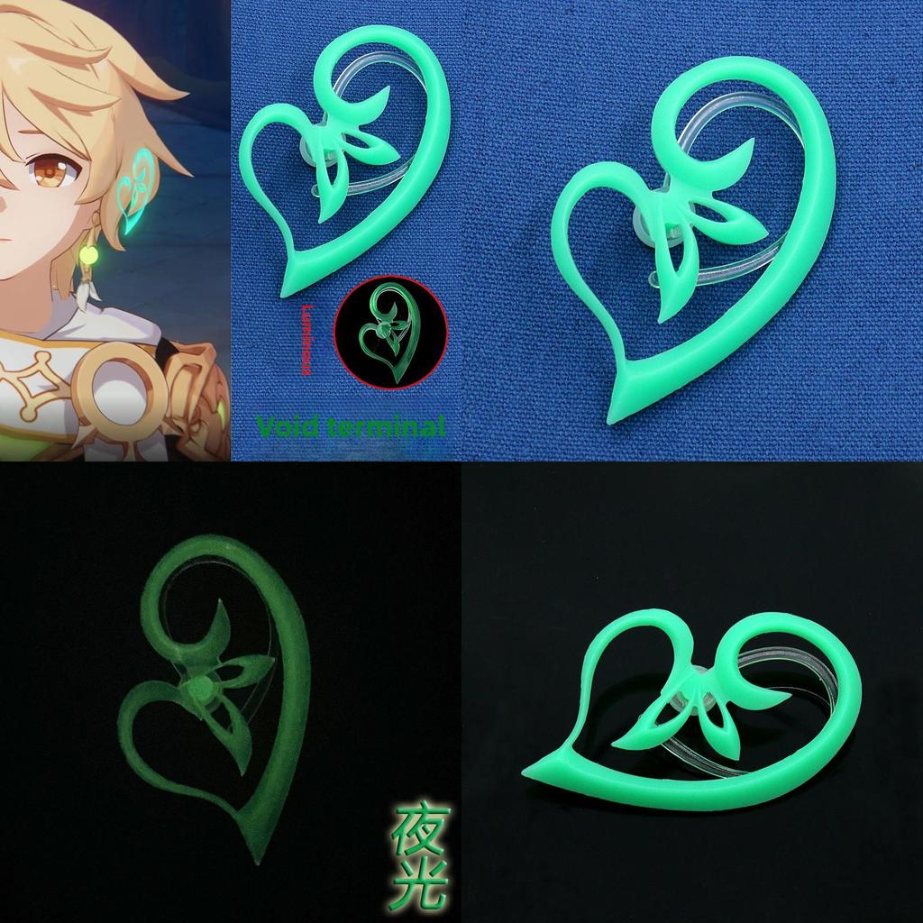 Genshin Impact Акаша Косплей Украшения Смола Регулируемые Светящиеся Серьги Для Вечеринок И Подарков