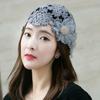 Цветы Берет Кепка Кружева Skullies Hat Дышащая вязаная шапка для женщин