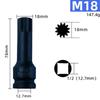 1Pcs Durable Metric 1/2 Inch Shank Electric Drill Adapter 78mm Length Cr-Mo Steel 12 Point Torx M5-M19 Long Bit Wrench
