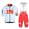2025 White Summer Breathable and Comfortable Men's Cycling Set Short Sleeve Jersey and Bib Shorts Red Logo MTB Clothing