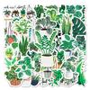 50 Cartoon Green Plants Ins Style Decorative Plants Doodle Hand Tent Suitcase Tablet Car Creative Stickers