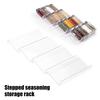 4Pcs Transparent Acrylic Spice Drawer Organizer Expandable Design Seasoning Jars Drawers Insert Kitchen Countertop Spice Rack Tray