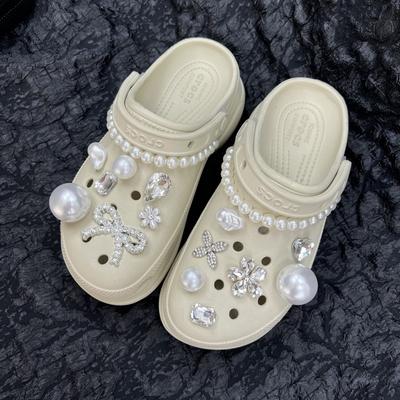 2025 Новая Модель, Обувь с Отверстиями, DIY Цветы для Обуви, Жемчуг, Съемные Пряжки для Обуви, Украшения из Страз, Аксессуары для Обуви с Отверстиями