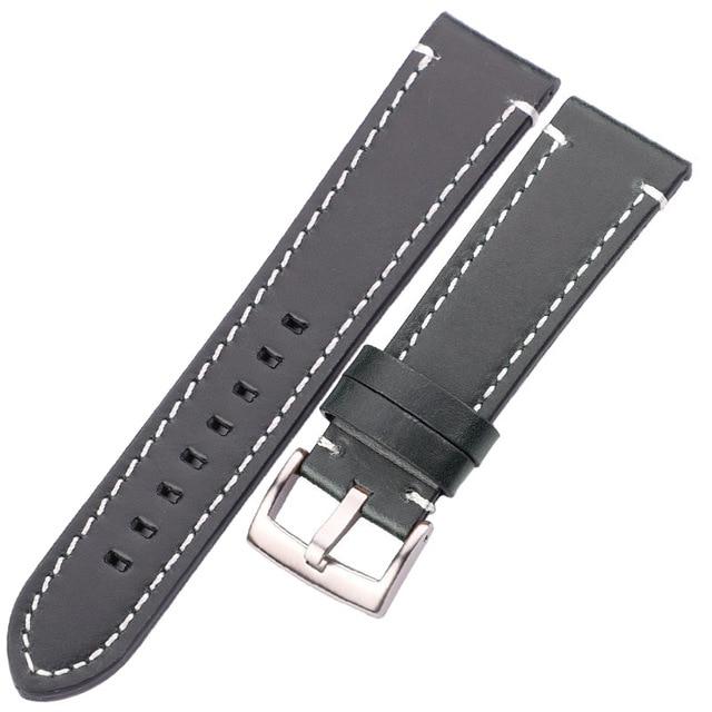 Genuine Leather Watchbands 18mm 20mm 22mm 24mm Black Dark Brown Women Men Cowhide Watch Band Strap Belt With Buckle