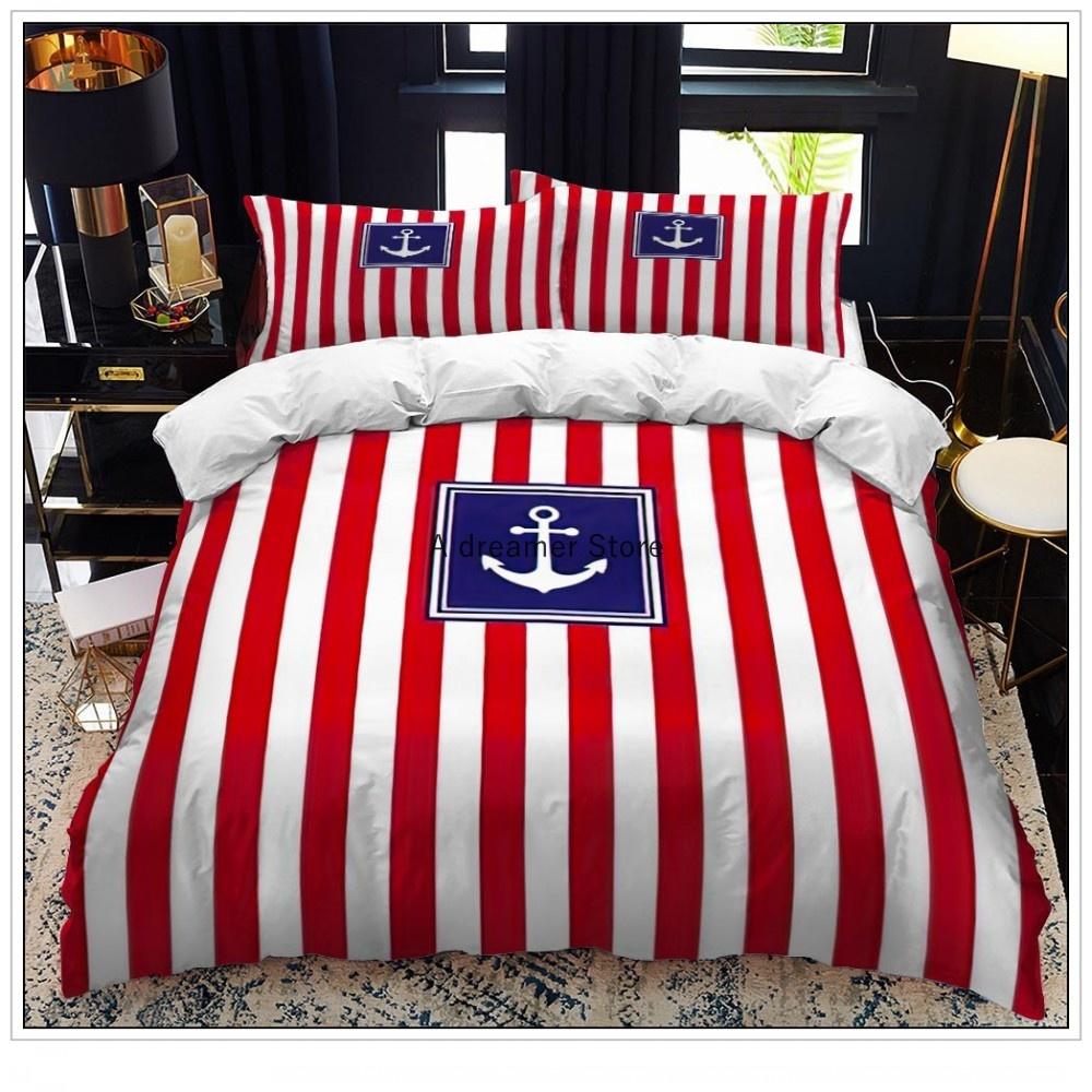Комплект постельного белья Anchor Ocean Style, пододеяльник, односпальный, двуспальный, домашний текстиль с наволочкой для детей, мальчиков, домашний декор, мягкий пододеяльник