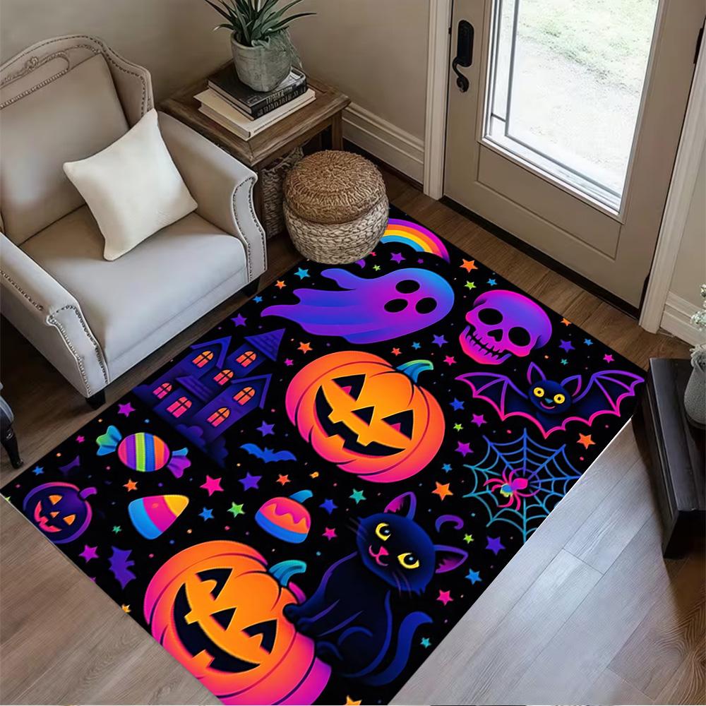 1pc halloween design rug non slip carpet home decor gift living room bedroom