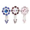3Pcs Crystal Glass Rhinestone Brooch 3 Colors Rhinestone Brooch Pin for Women Clothes Decoration
