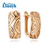 LSOOYH серьги-клипсы цвета розового золота, модные серьги для женщин, геометрические серьги-гвоздики, ювелирные изделия