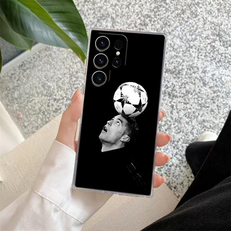 Прозрачный чехол C-R-7 Dark Football для Samsung Galaxy S26 S25 S24 S23 Ultra S20 S21 FE S22 Plus S26 Ultra S25FE 5G Мягкая крышка для телефона