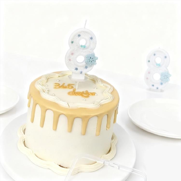 Unique Winter Snowflake Themed Birthday Candle Wax Number Candle Cake Toppers Decorations For Anniversary Parties Supplies