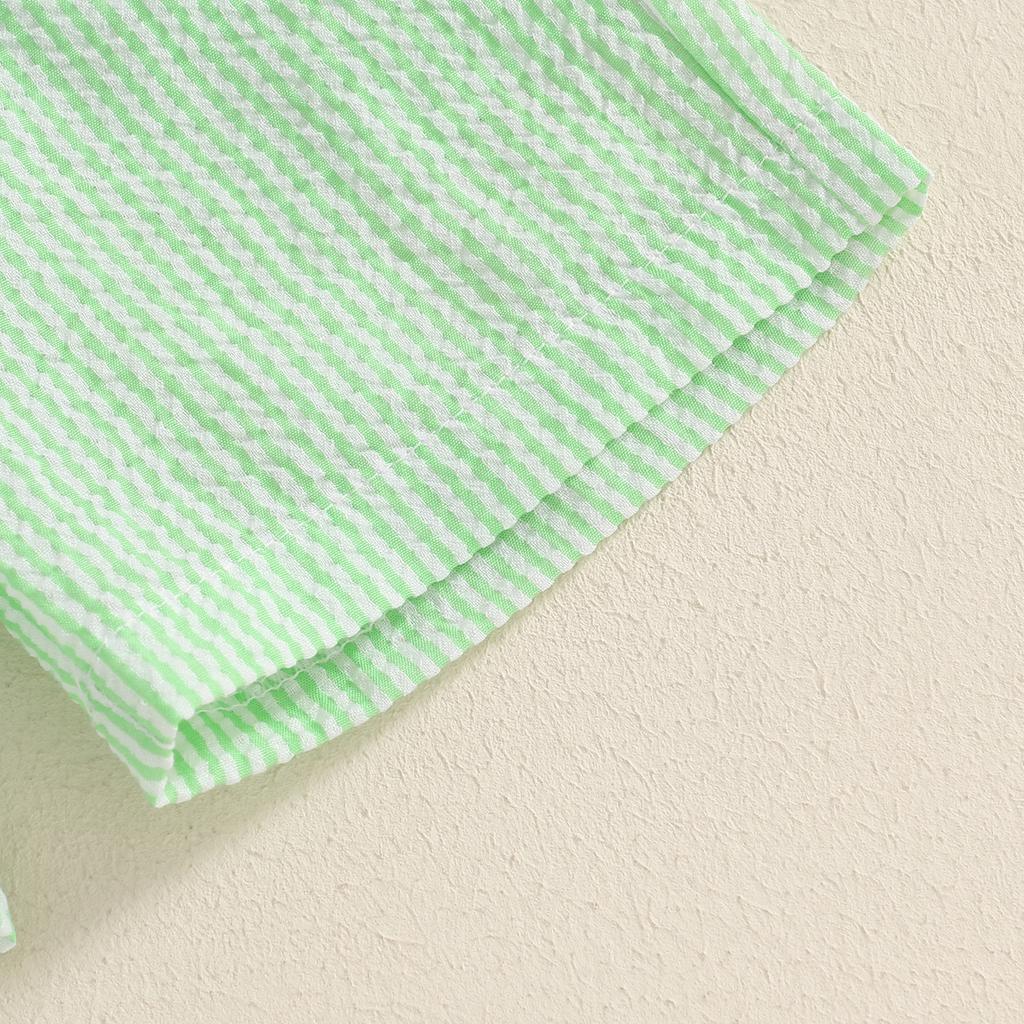 Комплект шорт для мальчиков-малышей, вышитые топы с коротким рукавом и круглым вырезом, эластичный пояс, клетчатые шорты для гольфа