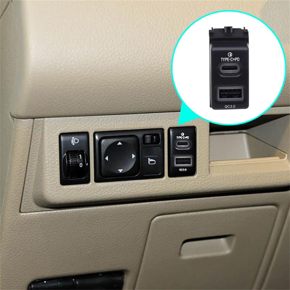 Автомобильное зарядное устройство 18 Вт Type-C+Qc3.0 Быстрая зарядка для Nissan Patrol Y61 Y62