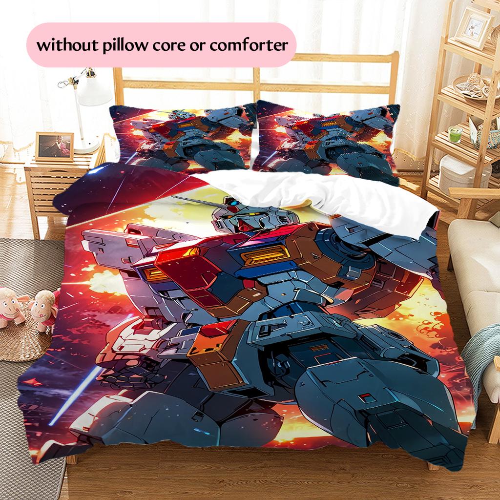 Mobile Suit Gundam Anime Poster Bedding Set Duvet Cover Pillowcase No Filler, Soft Home Bedroom Decor, Perfect Gift for Fans.chl