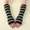 Lolita Long Fingerless Gloves Y2K Fingerless Arm Warmers Arm Cover Striped Knitted Arm Sleeves  JK