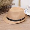 Breathable Summer Beach Wide Brim Sun Hat Jazz Hat Straw Panama Cap Cowboy Fedora Hat