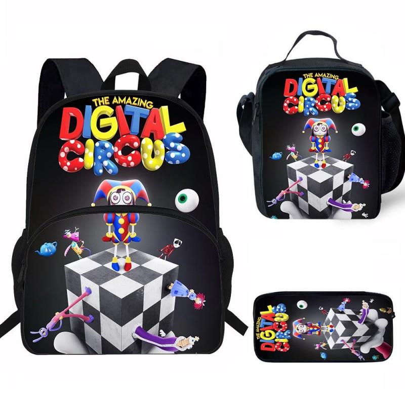 Kids Cartoon Backpack Set Elementary School Students With Lunch Bag Pencil Case - Lightweight Ergonomic Oxford Fabric