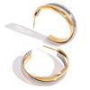 Водонепроницаемые двухслойные серьги в форме буквы C из золота и серебра из нержавеющей стали с геометрическим узором, приятные для кожи, позолоченные ювелирные изделия 18 карат