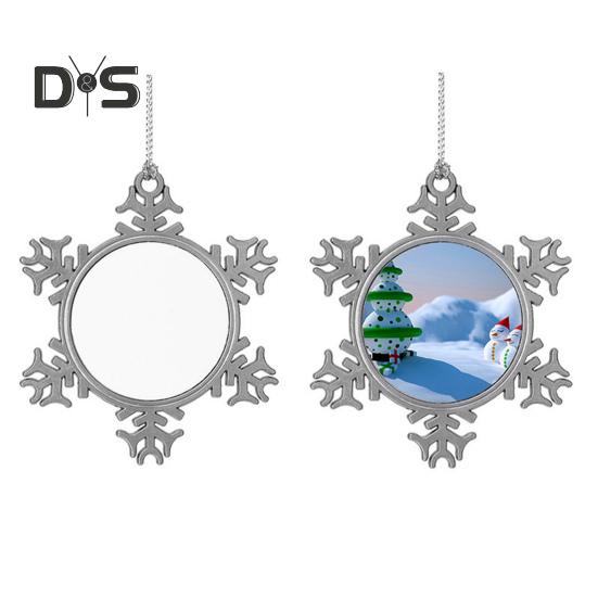 Снежинка Подвеска Рождественское украшение DIY Фото Подвесное украшение Сплав Снежинка Рождественская елка Настенный декор для окна Сад