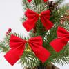 12PCS 5Cm Bow Christmas Decorations New Year Holiday Party Red Gold Silver Tree Bowknots Bows Xmas Ornament Party Home Navidad