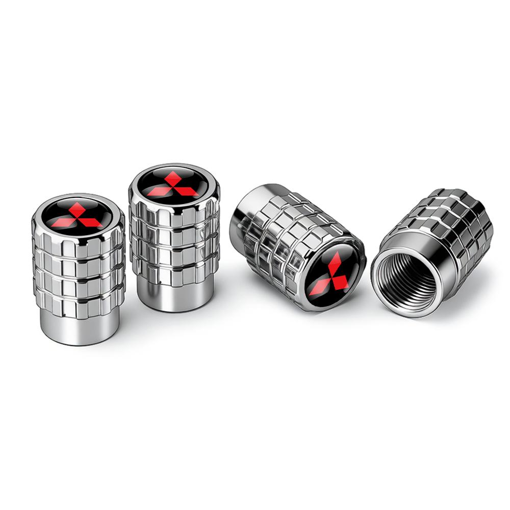 cxzbfh1 4PCS Car Tire Valve Caps Auto Accessories For Mitsubishi Pajero ASX I200 Outlander Phev Lancer Space Star Colt CZ3 Montero Evo
