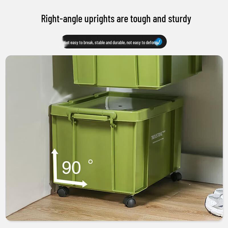 Yishunda Military Green Plastic Storage Box with Lid